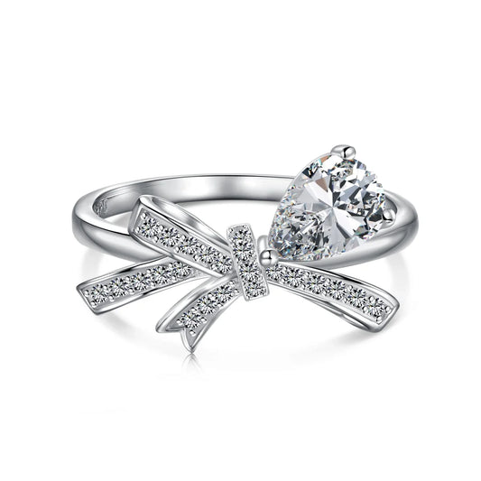 "PRINCESS BOW" SILVER RING