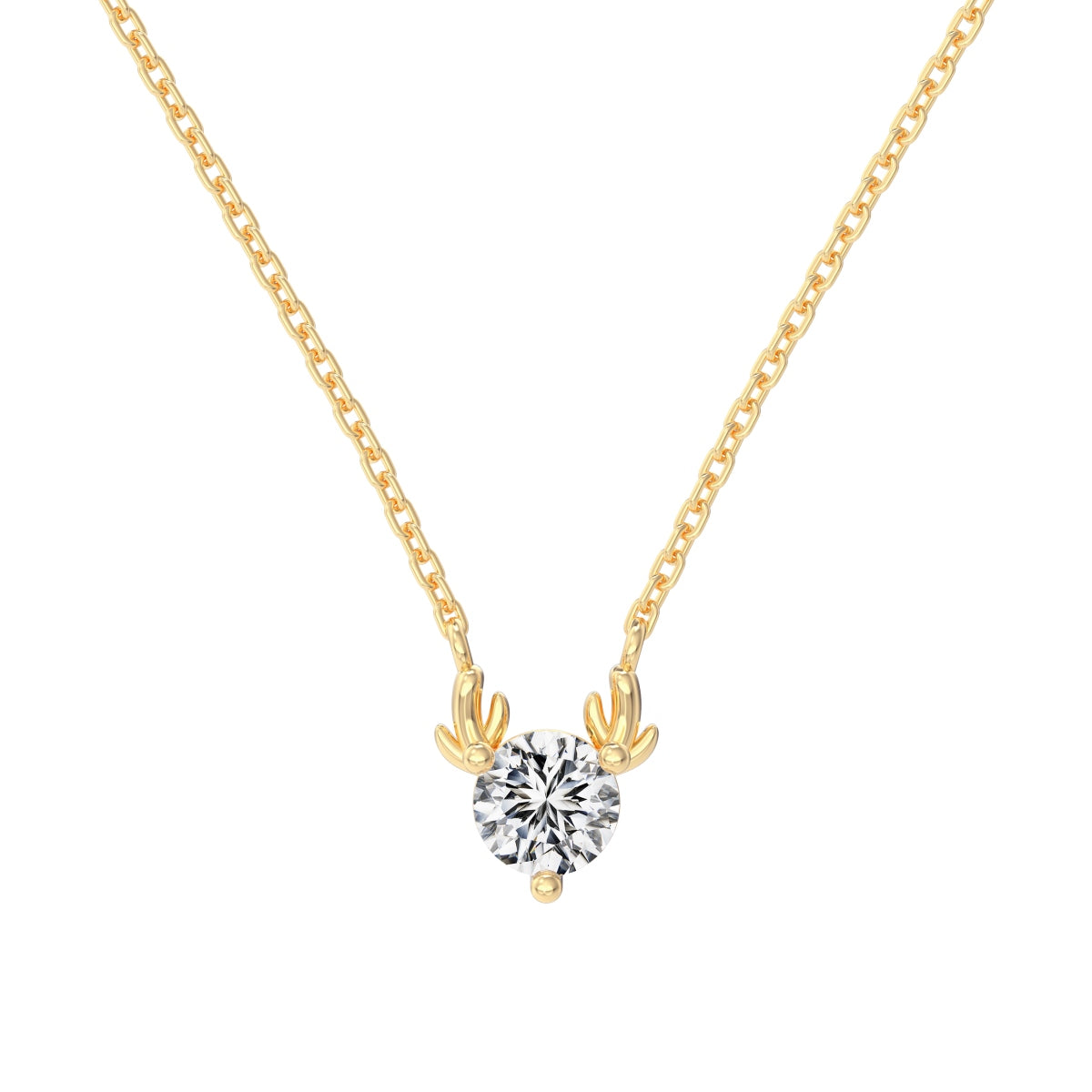 GOLD PLATED CHRISTMAS ‘’DEER ELK” NECKLACE