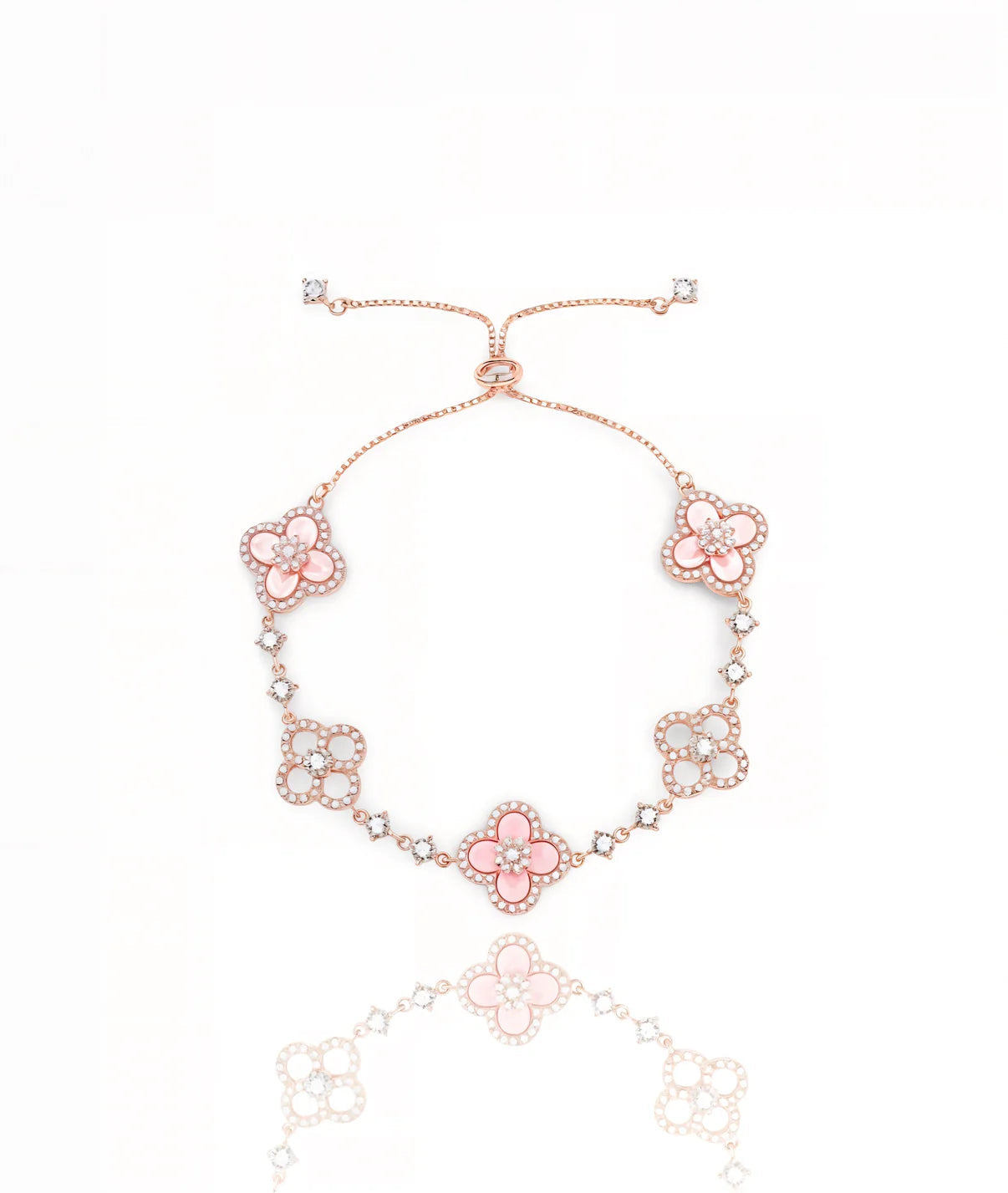Blush Sakura Clover Bracelet