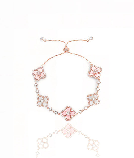 Blush Sakura Clover Bracelet
