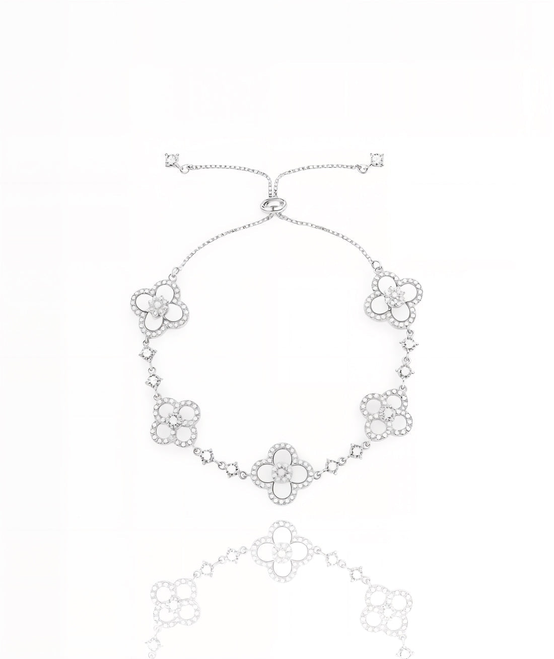 Silver Sakura Clover Bracelet