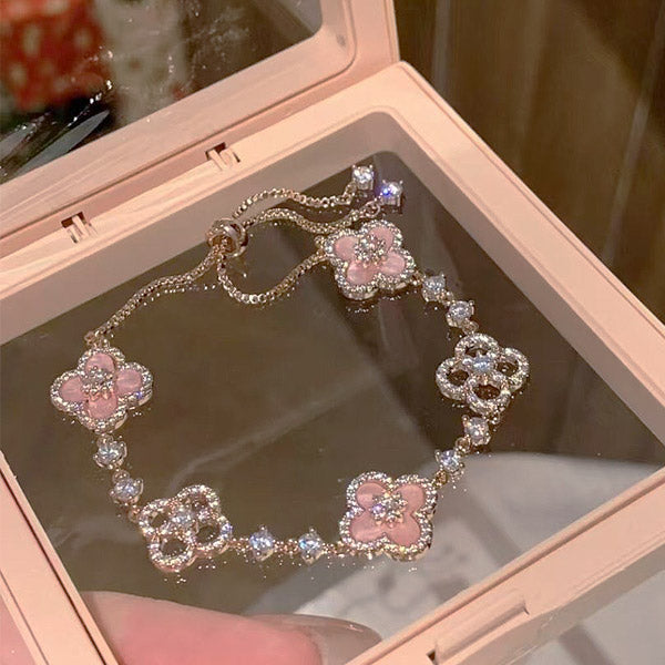 Blush Sakura Clover Bracelet