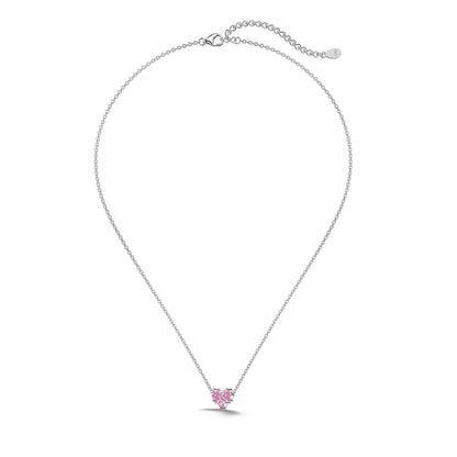 Triple Stone Heart Necklace