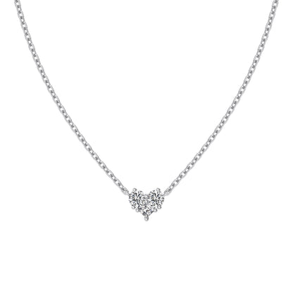 Triple Stone Heart Necklace