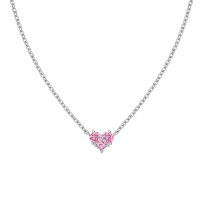 Triple Stone Heart Necklace