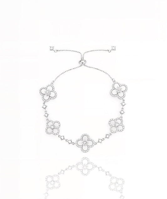 Silver Sakura Clover Bracelet